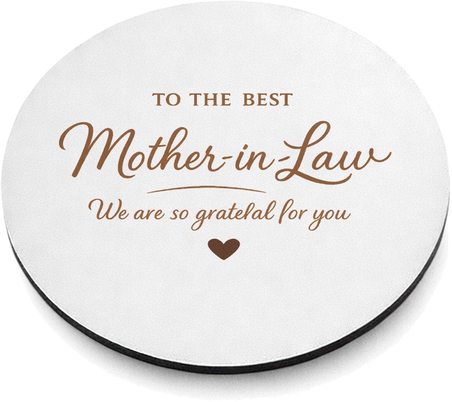Mr Cadeautjes MDF magnetische fotolijst rond Ø 9,5 - design Een warme typografische cadeauboodschap voor een andere fami | cadeau Wit