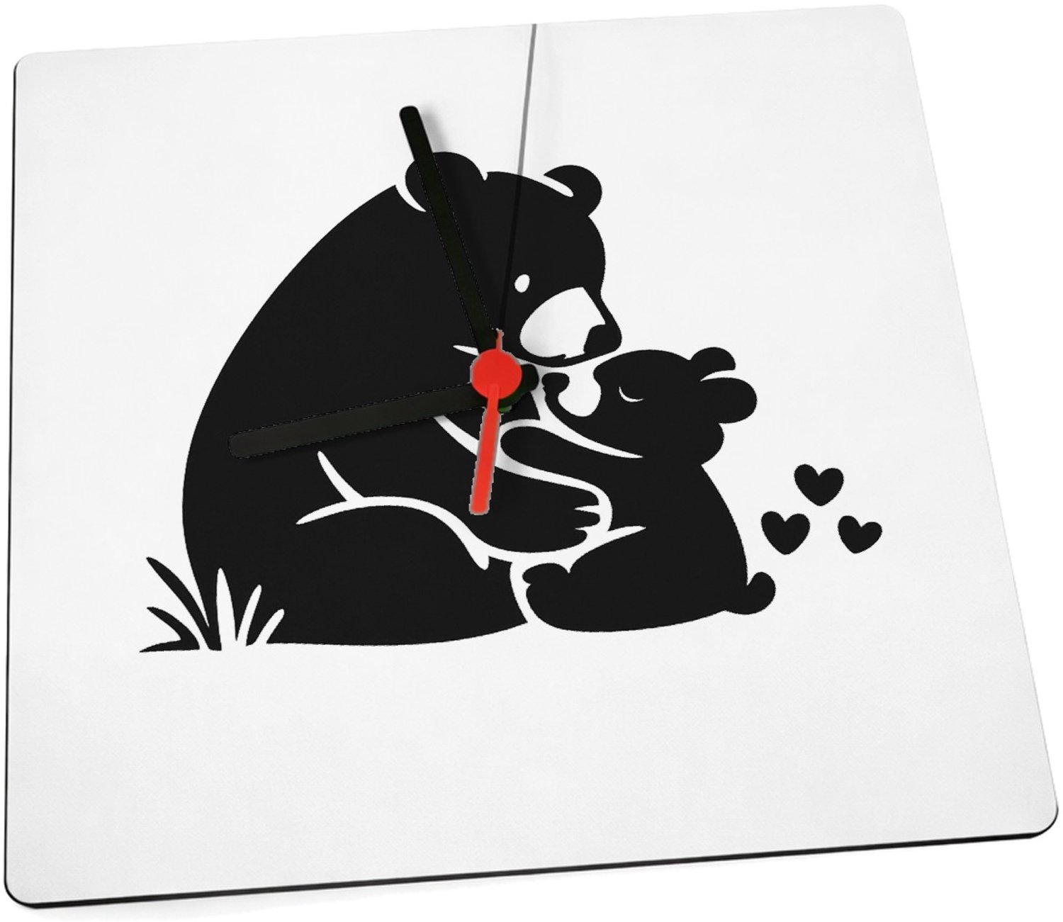 Mr Cadeautjes Klok 19 x 19 - design Liefdevolle complimenten in een compacte typografische poste | cadeau Wit