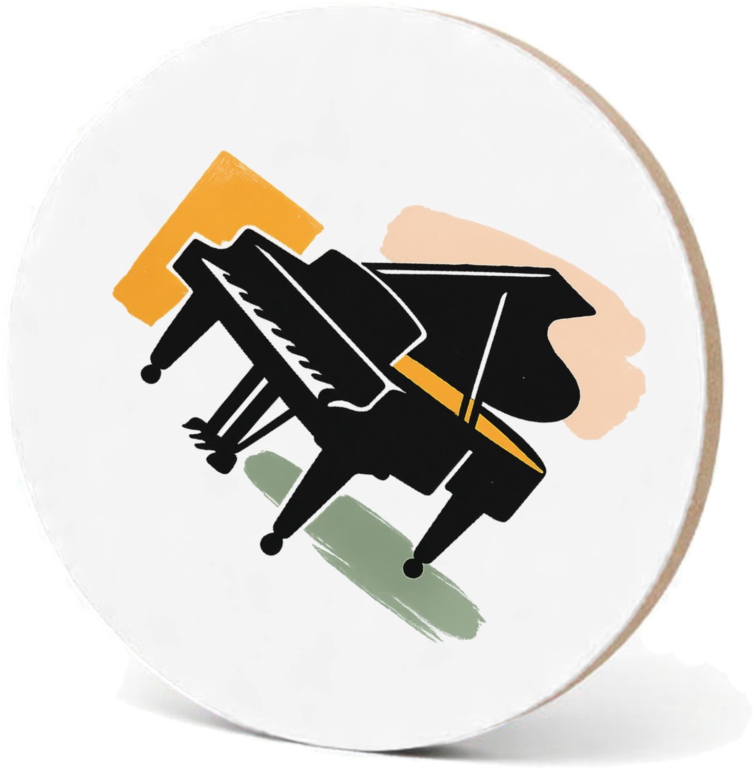 Mr Cadeautjes MDF fotolijst - design Grafische illustratie van een jazzsaxofoon met zachte verfst | cadeau Wit