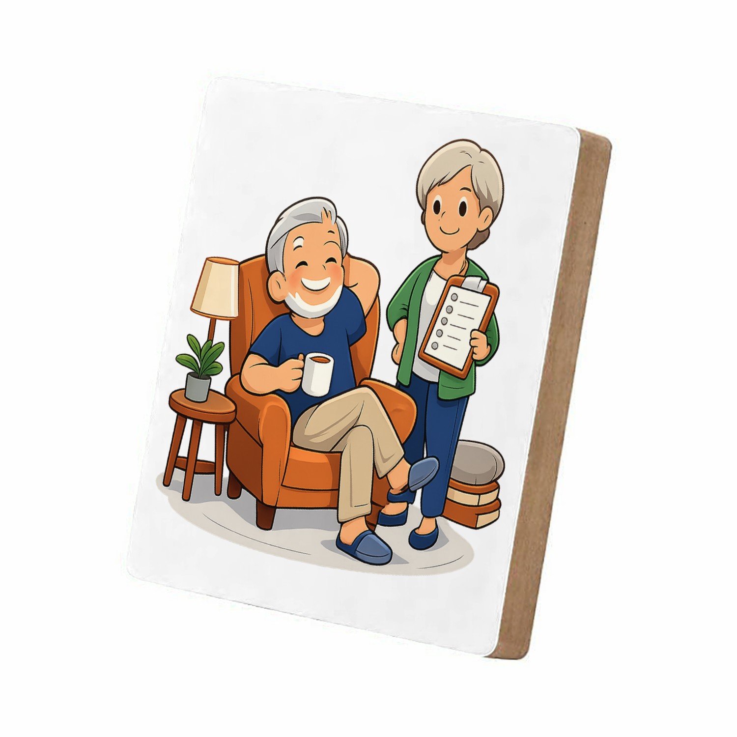 Mr Cadeautjes MDF staande fotolijst 15,2 x 15,2 - design Een vrolijke pensioneringsgrap rond vrijheid en nieuwe routi | cadeau Wit