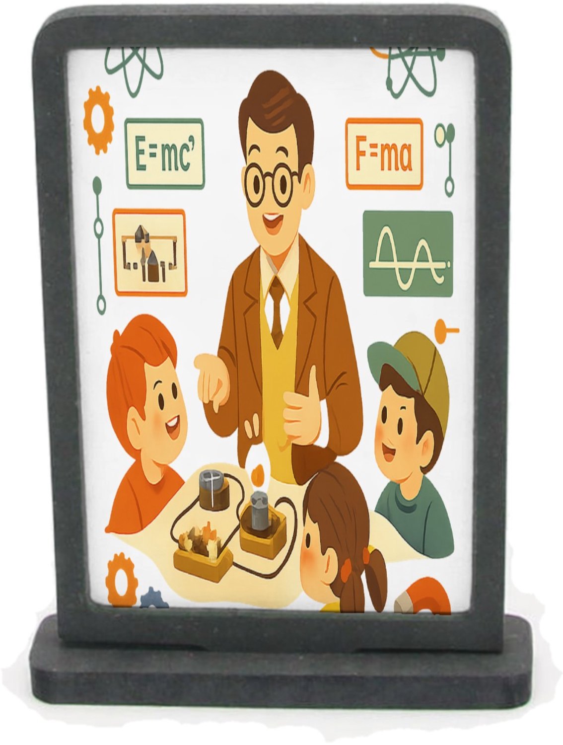Mr Cadeautjes Houten fotolijst rechthoek met MDF inleg - design Een vrolijke docentengebruikte schoolposter met een andere v | cadeau Wit