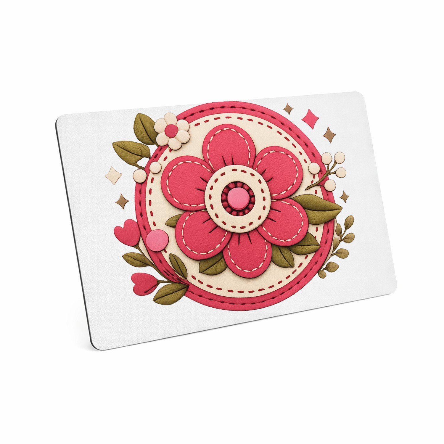 Mr Cadeautjes MDF magnetische fotolijst 28 x 19 - design Een vrolijke complimentenbadge met retro bloemenkader en cen | cadeau Wit