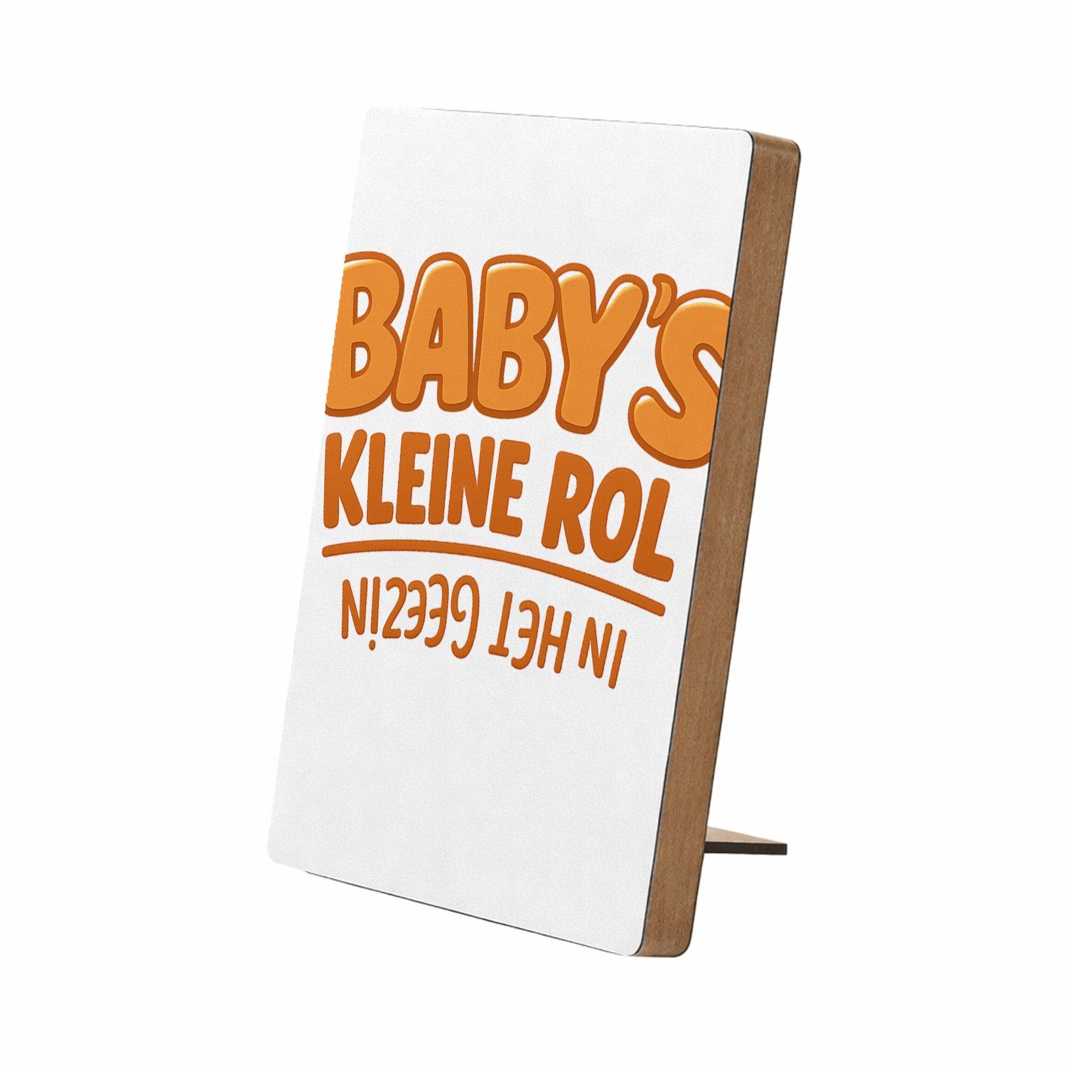 Mr Cadeautjes Glasframe/MDF 12,7 x 17,8 - design Humoristische babyboodschap met omgekeerde typografie | cadeau Wit