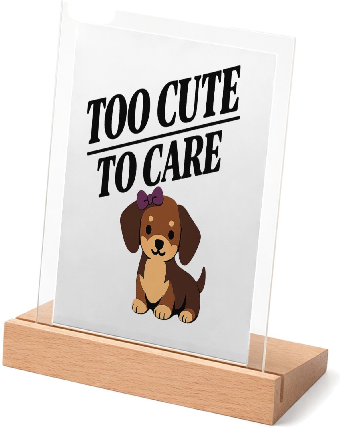 Mr Cadeautjes Glasframe met vaste tekst - design Eigenzinnige quoteprint met een andere huisdierheld en een s | cadeau Wit
