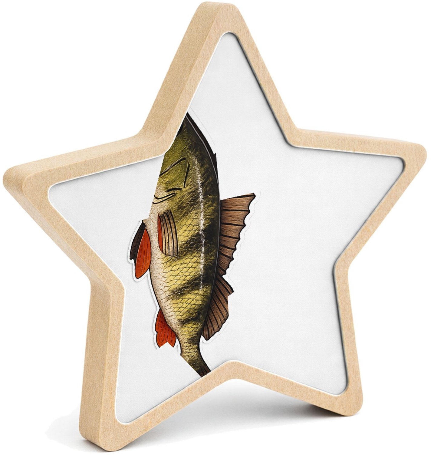 Mr Cadeautjes MDF fotolijst ster 14 x 13,5 - design Grafische salamander op rotsrand | cadeau Wit