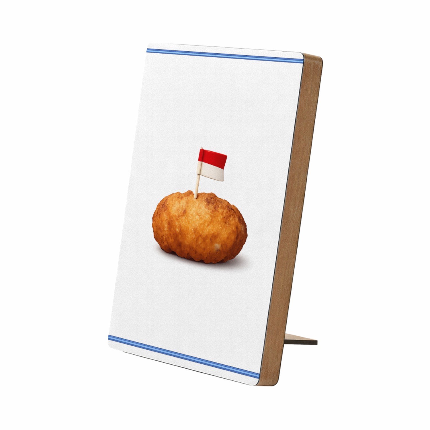 Mr Cadeautjes Glasframe/MDF 12,7 x 17,8 - design Grappige eetbare trots met een enkel centraal voedselobject | cadeau Wit
