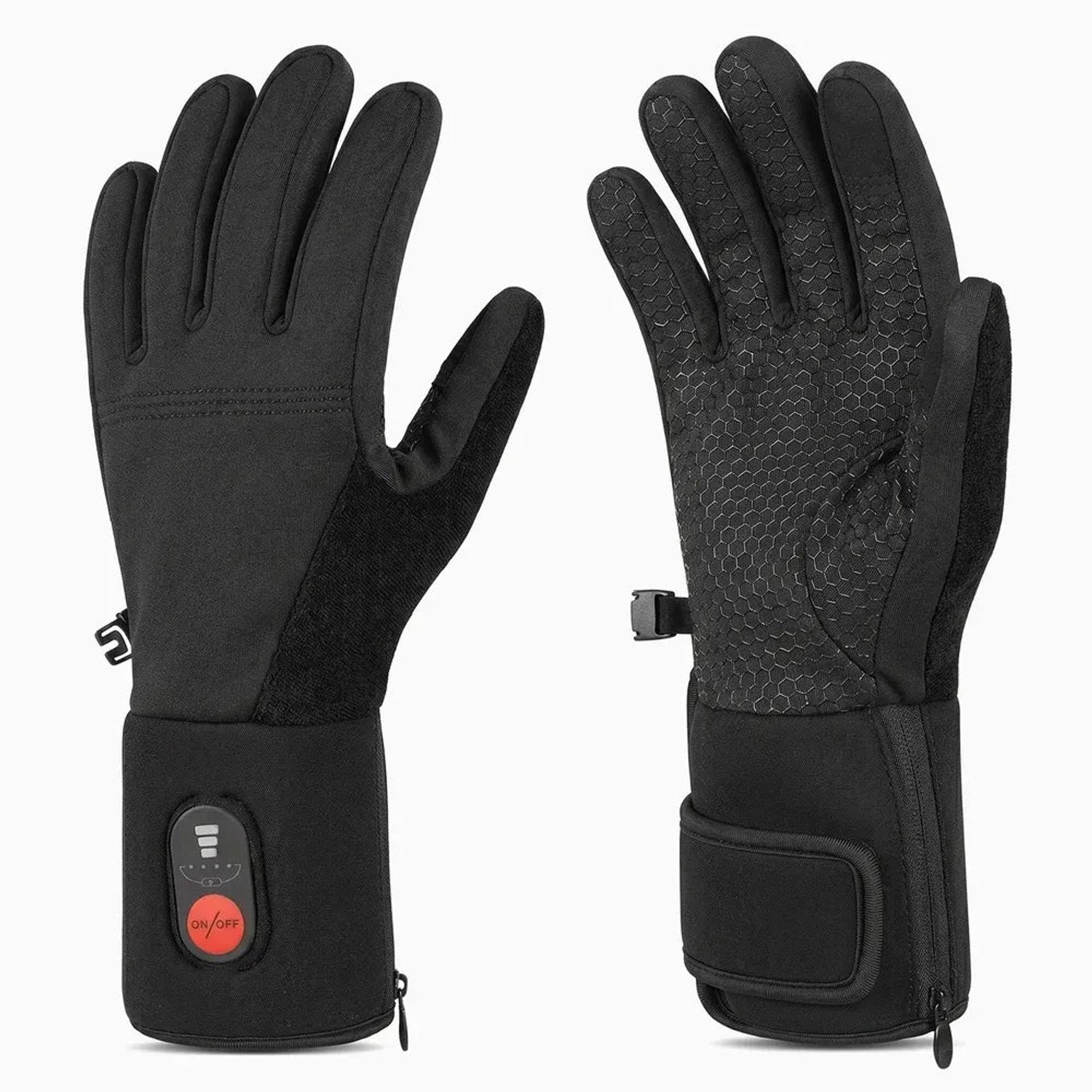 Savior Heat Dunne Verwarmde Handschoenen met Antislip – Touchscreen 3 Standen – – 2XL Zwart
