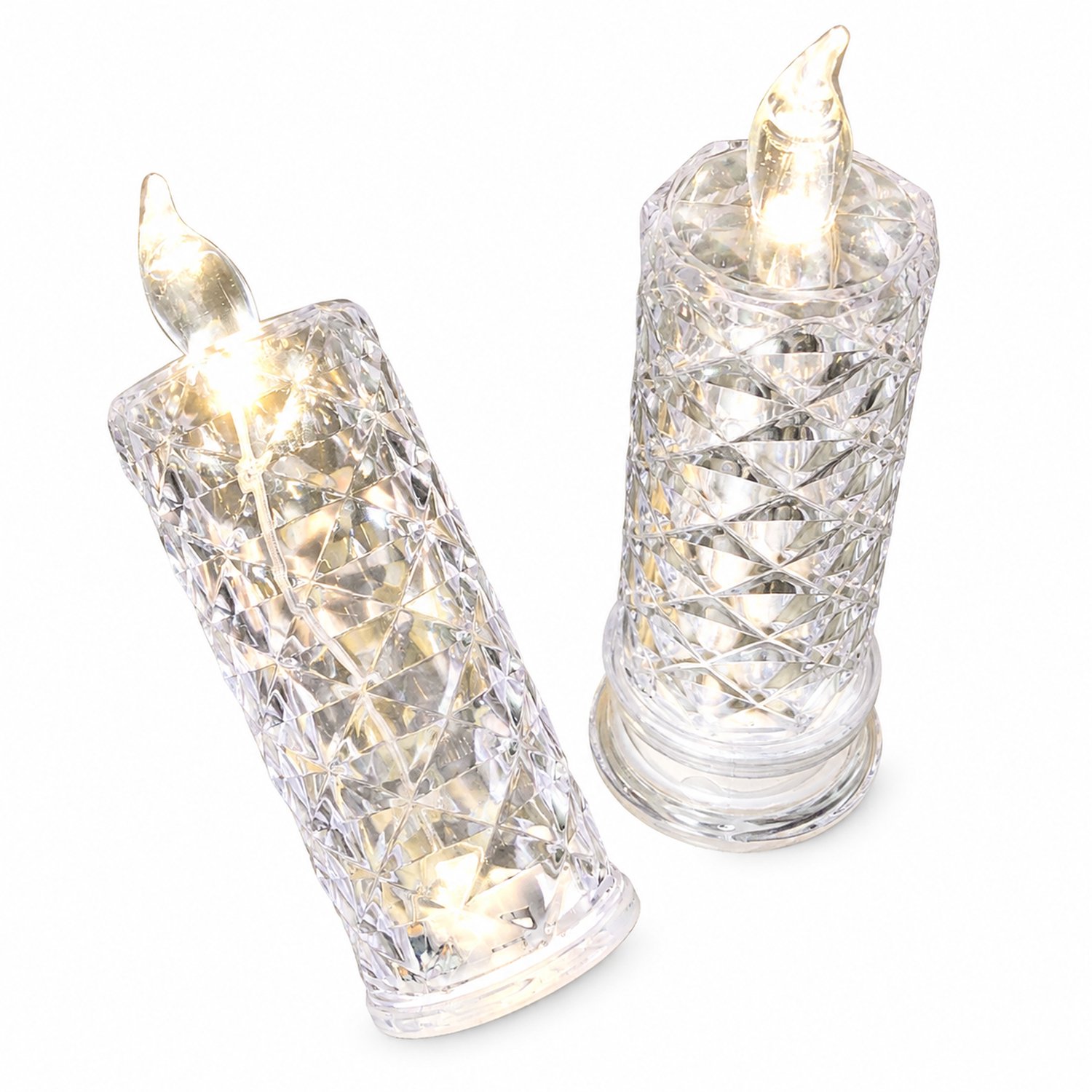 SWGOTA Sfeerverlichting met led kaarsen: witte rozenkaars, 5,3 x 15,5 cm, klein model zonder voet, in bedrukte doos