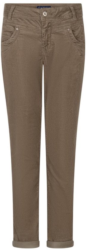 Bruine Red Button broek met omslag aan de broekspijpen en zakken aan de voorzijde.