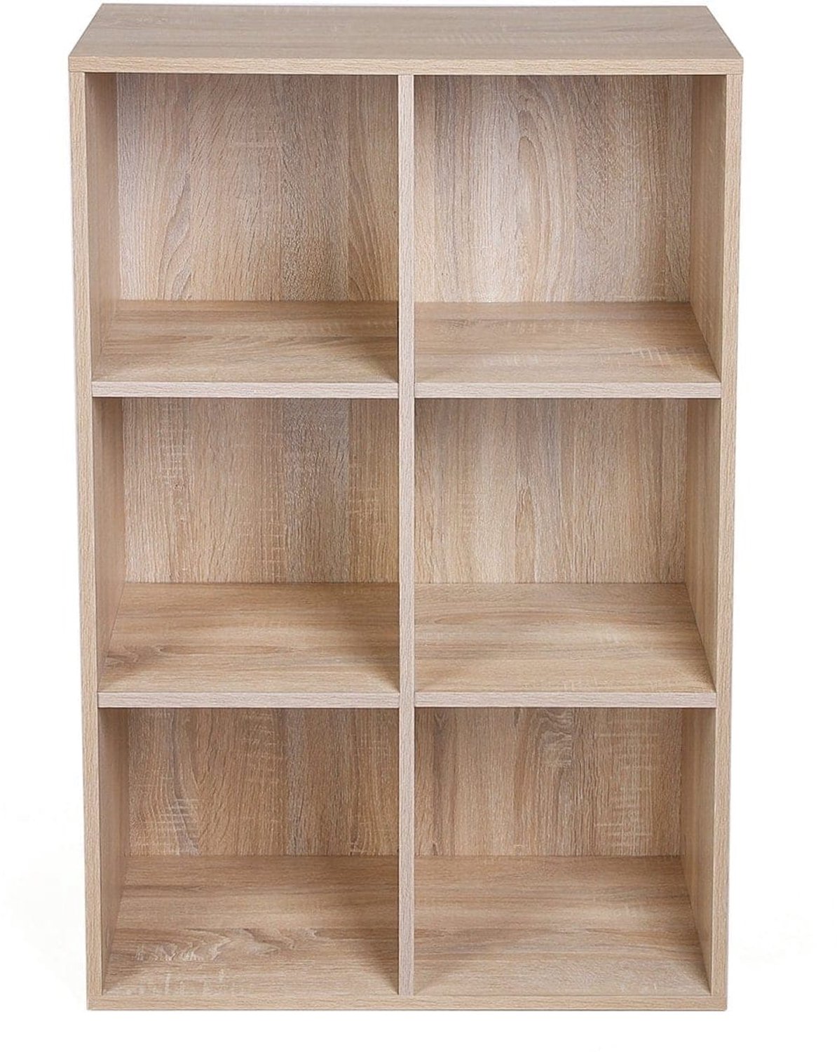 Klarven Vakkenkast Houtkleurig - Boekenrek - Bookcase - Draagvermogen 45kg per Plank - Open Kast zonder Deuren - 65,5x30x97,5 cm Couleur boisée
