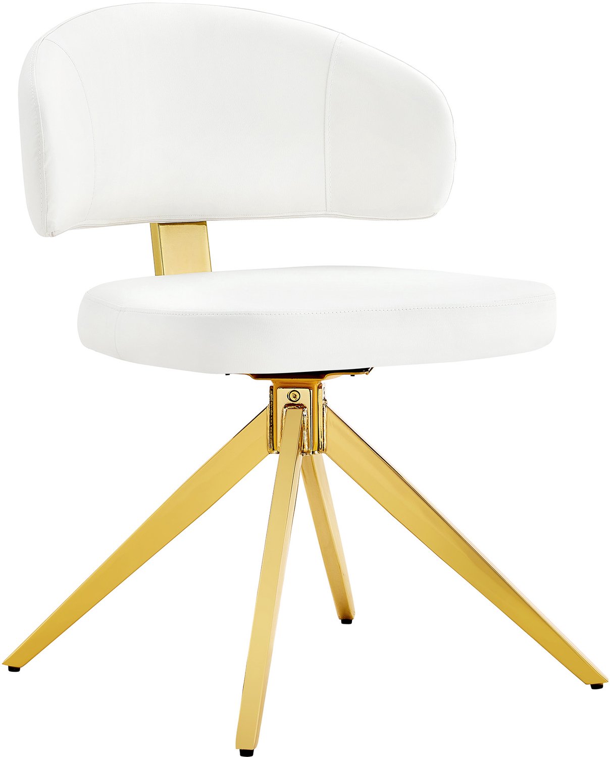 MUVANO Witte draaibare eetkamerstoelen set van 2 - eetkamerstoelen van kunstleer - gebogen rugleuning - stalen vierpootonderstel, 77 cm, keuken en woonkamer