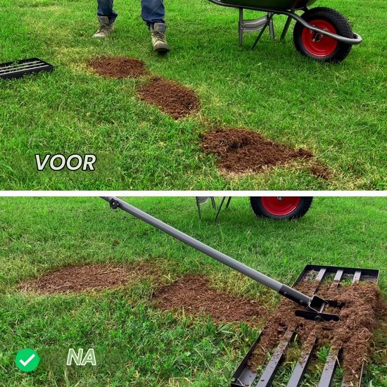 Gazon nivelleerhark - stalen steel - 114 cm werkbreedte — afbeelding 4