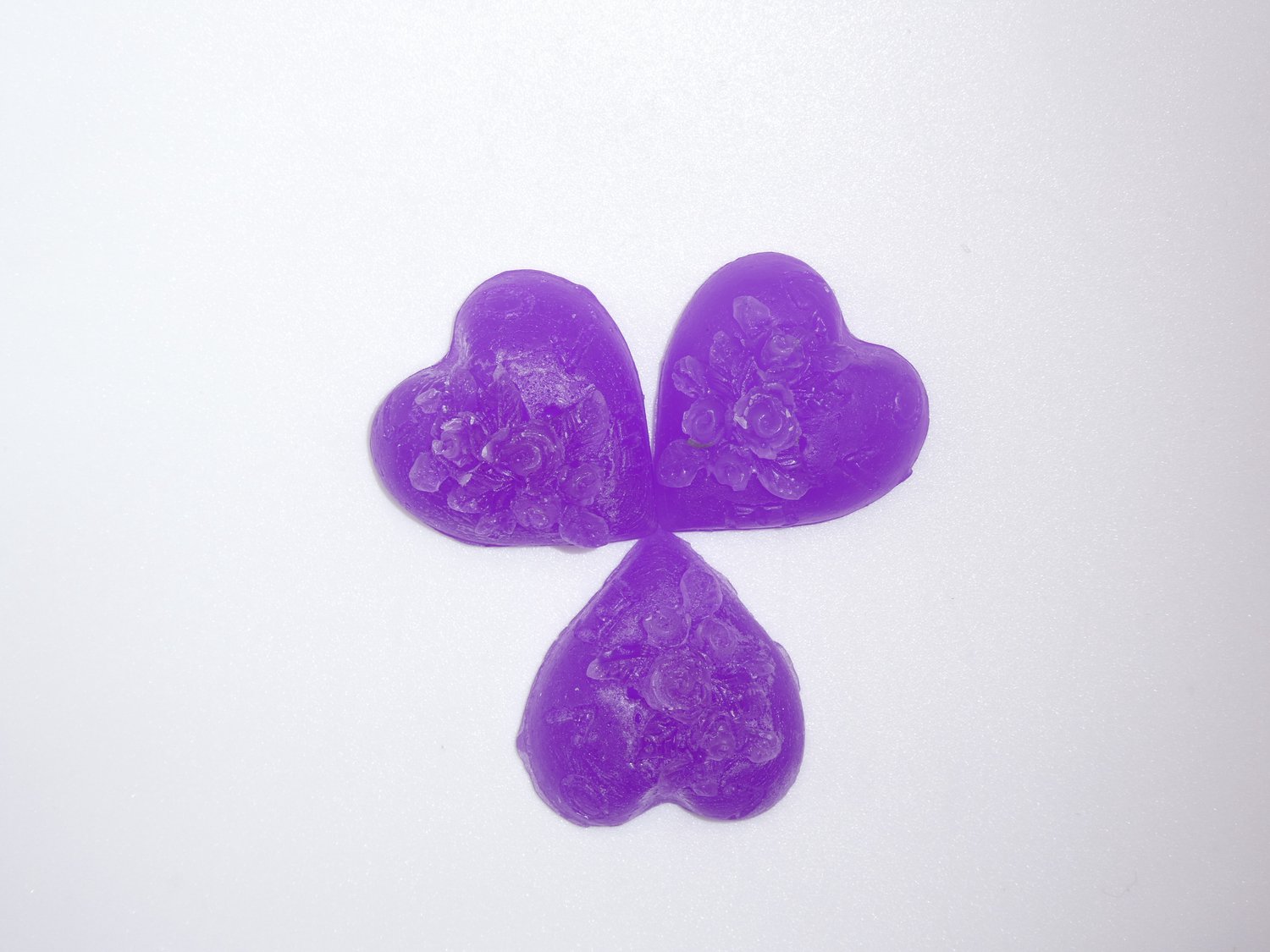 Mythical merch Wax melts hart met roosjes 3 stuks Paars lavendelgeur