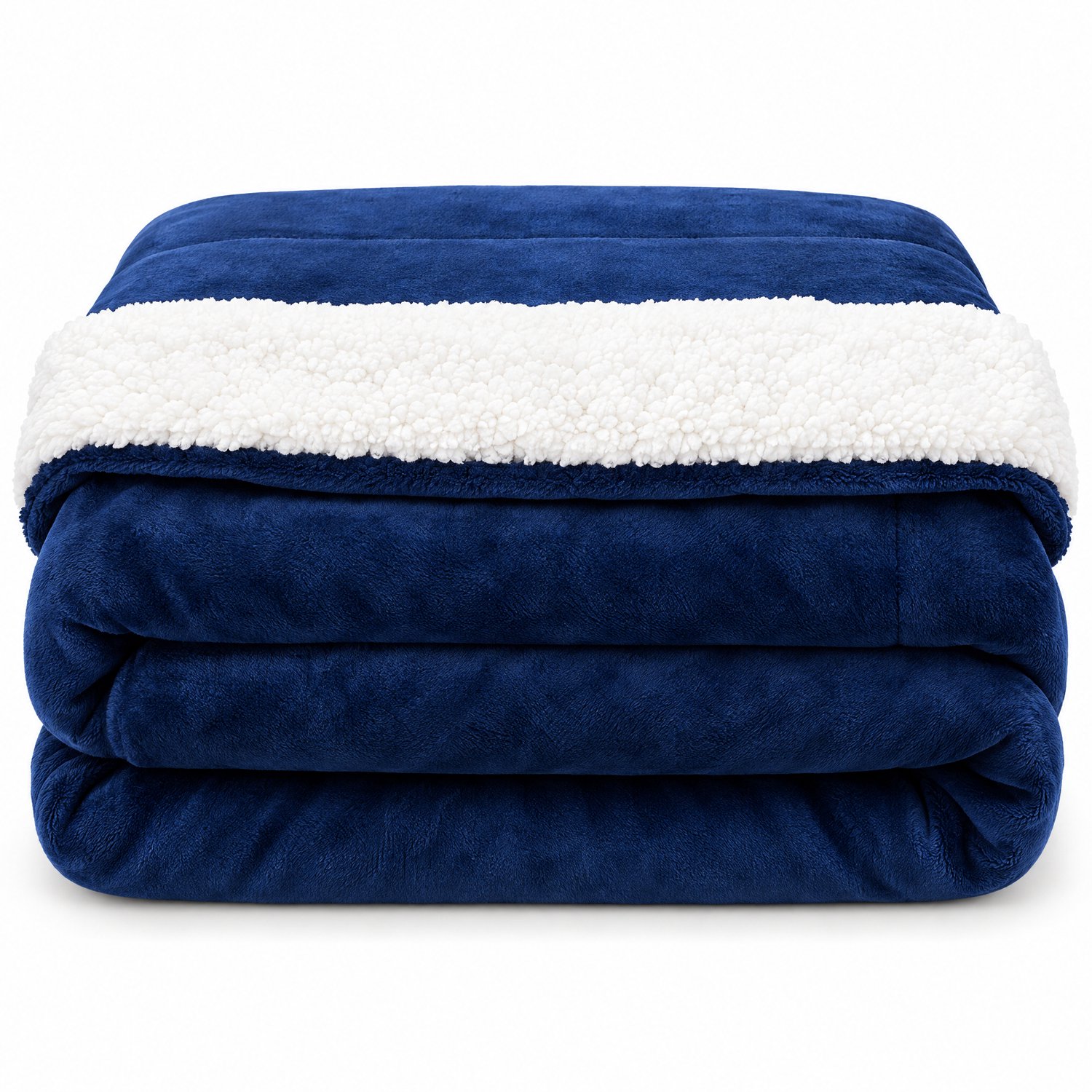 Levano Fleece Deken 150 x 200 cm - Sprei - Dekentje voor op de Bank - Warme Deken - Plaid Blauw - Sherpa Fleece Plaid - Winterdeken - Bankdeken Hond - Bankdekens Blauw;Wit