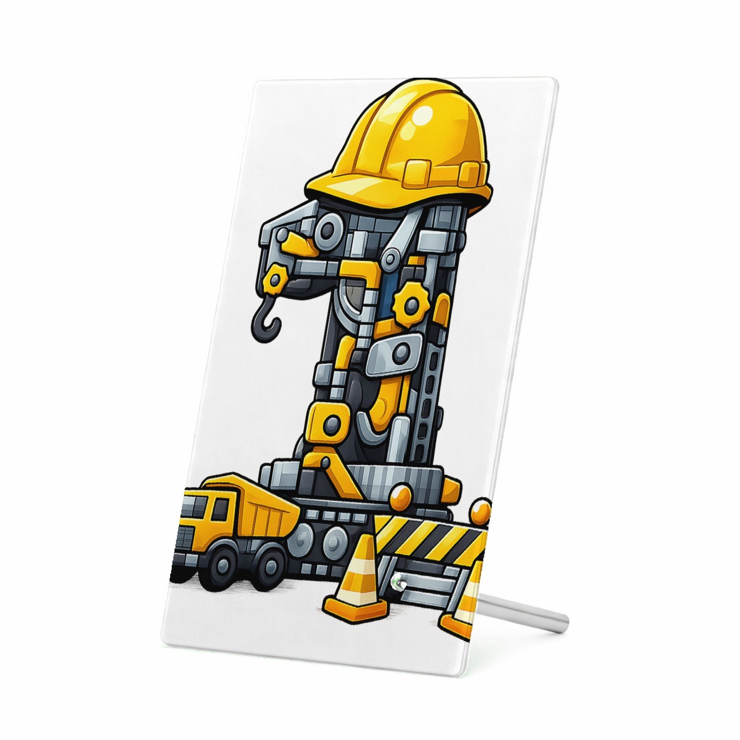 Mr Cadeautjes Glasframe 11 x 16 - design Een grote cijfervorm opgebouwd uit tuin- en groeielementen| cadeau Wit