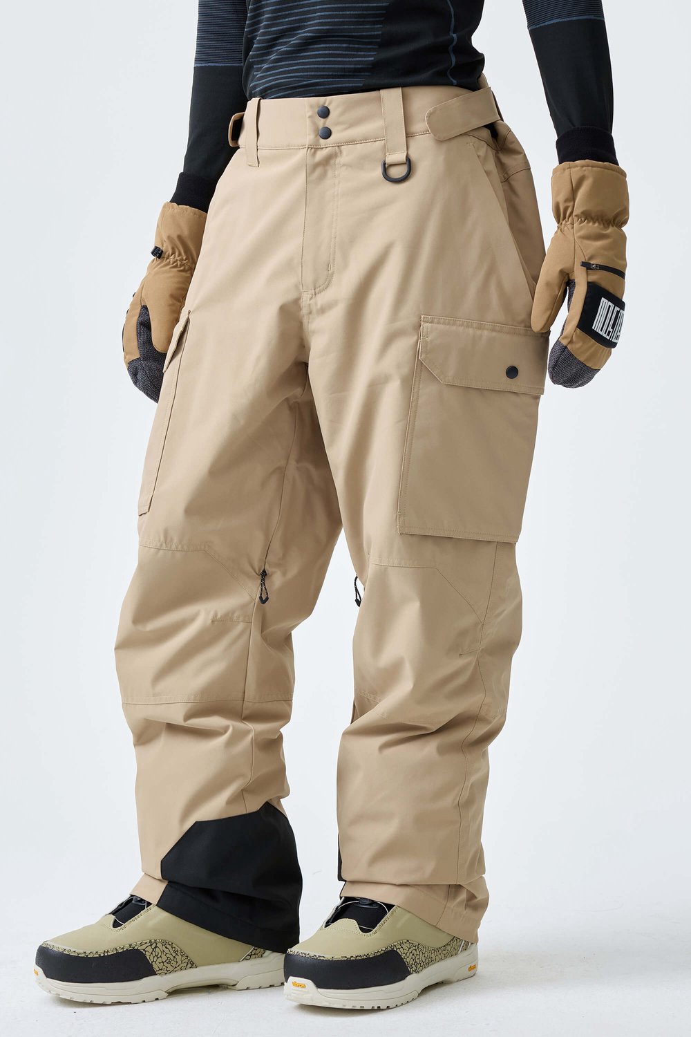 GSOU SNOW High-back cargo ski- en snowboardbroek 15K waterdicht Creme