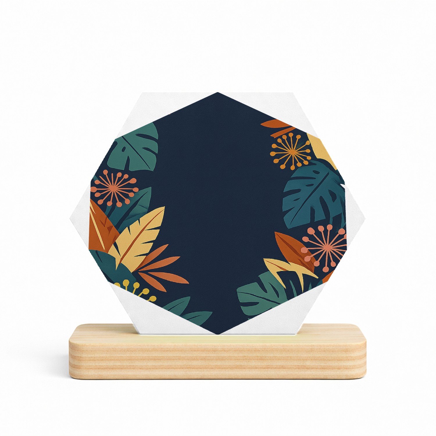 Mr Cadeautjes MDF fotolijst/inleg hexagon 14 x 13 - design Een energieke motivatietprint met een diepgekleurde achtergr | cadeau Wit