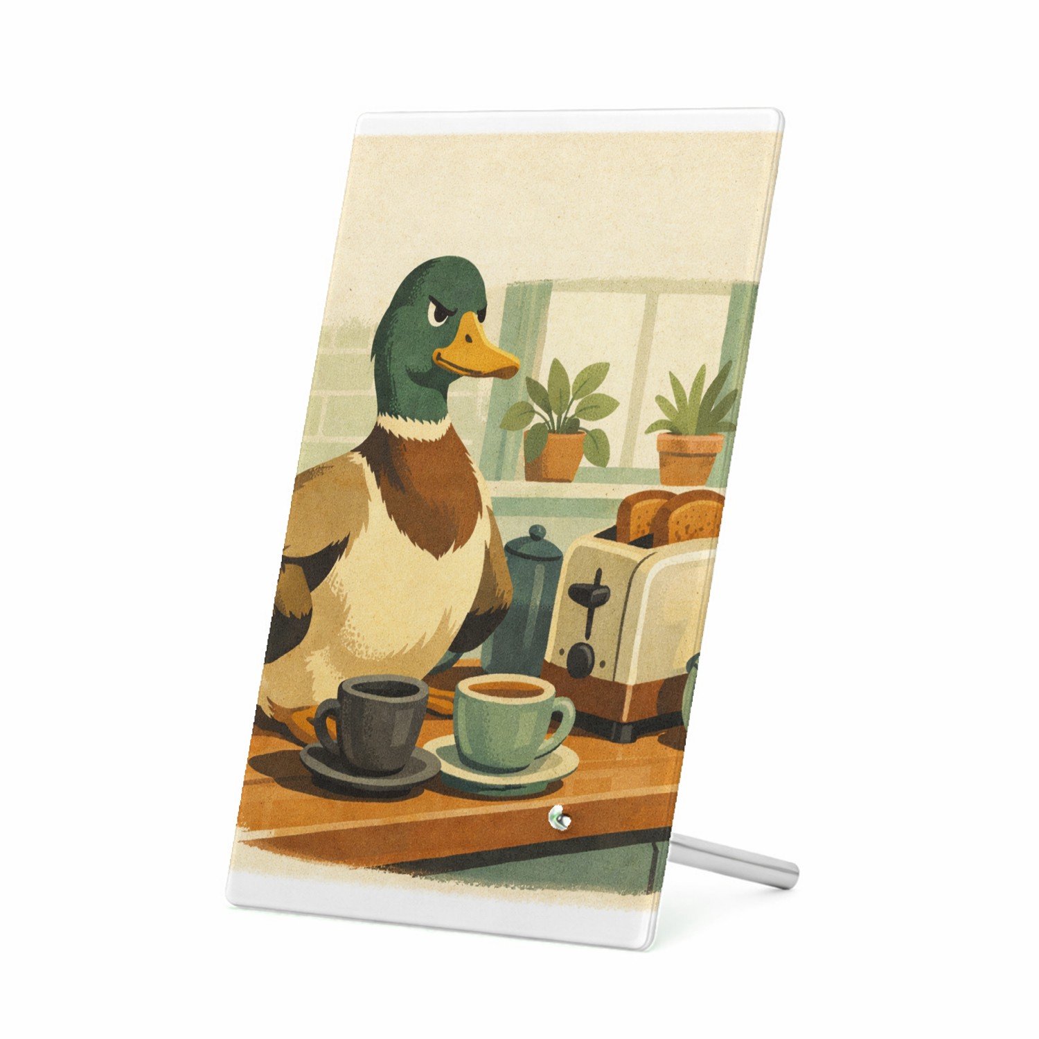 Mr Cadeautjes Glasframe 11 x 16 - design Een absurde huiselijke scène waarin een alledaags object zic | cadeau Wit
