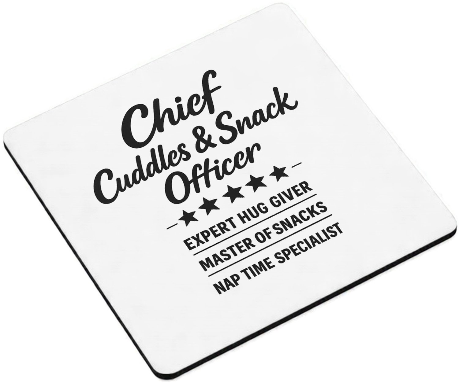Mr Cadeautjes MDF magnetische fotolijst vierkant 9,5 - design Een luchtige 'professionele titel' met een knipoog voor een | cadeau Wit