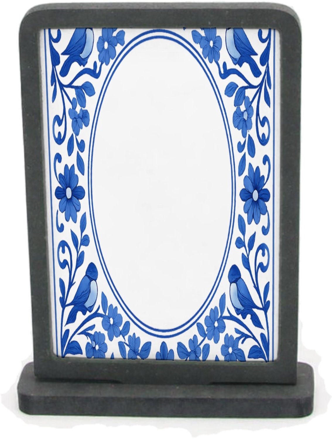 Mr Cadeautjes Houten fotolijst rechthoek met MDF inleg - design Een ronde botanische omlijsting rond een korte boodschap ove | cadeau Wit