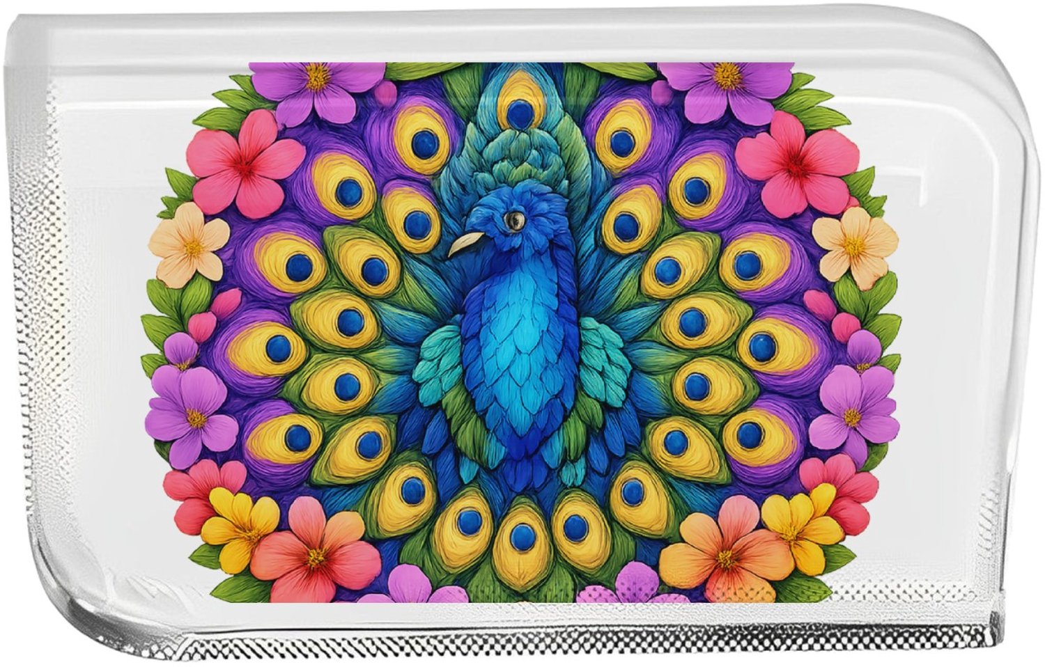 Mr Cadeautjes Fotokristal trofee 15 x 10 - design Een majestueuze mandala van tropische bladeren en bloemen ro | cadeau Wit