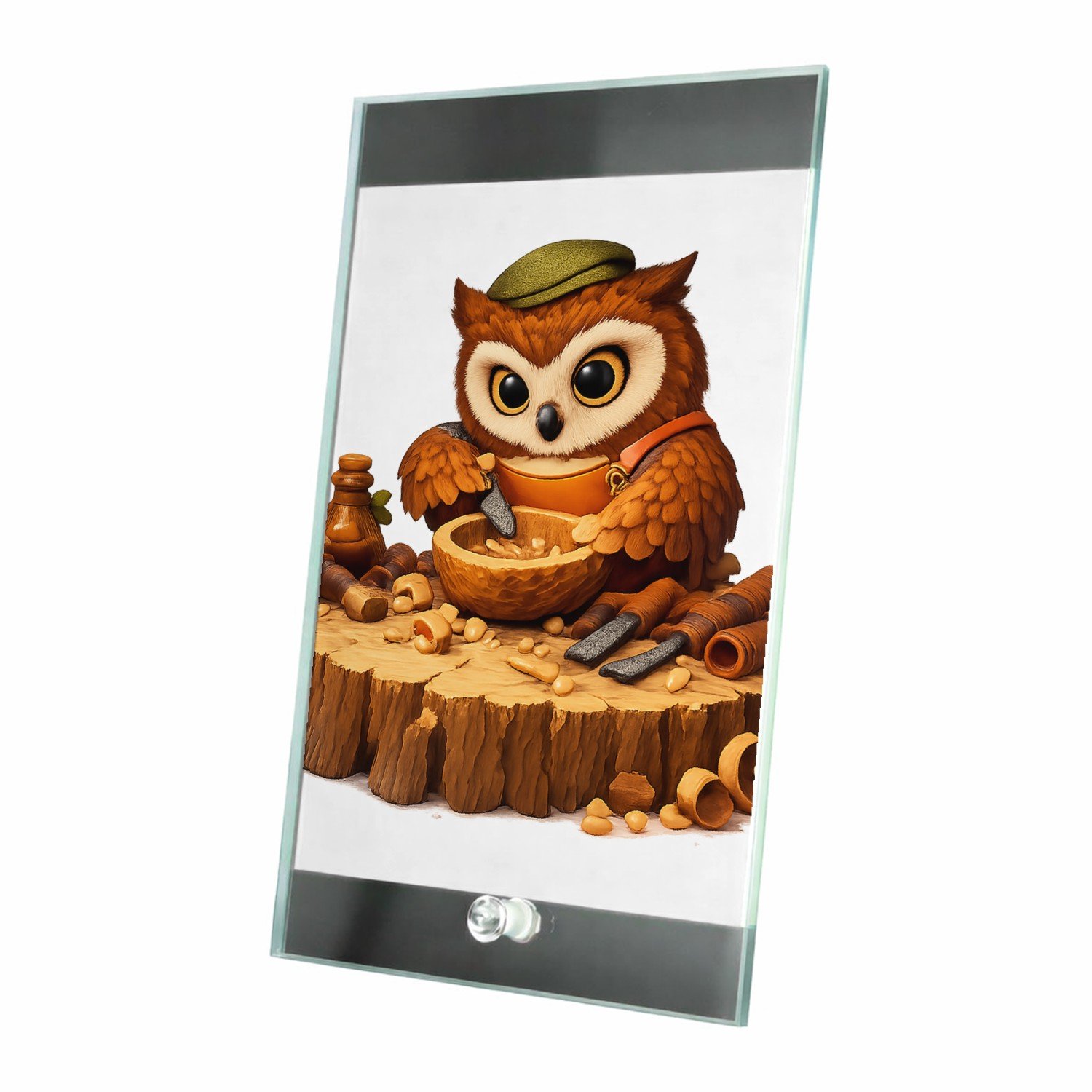 Mr Cadeautjes Glasframe 15 x 23 - design Een schattige werkende figuur als vakman met een duidelijk g | cadeau Wit