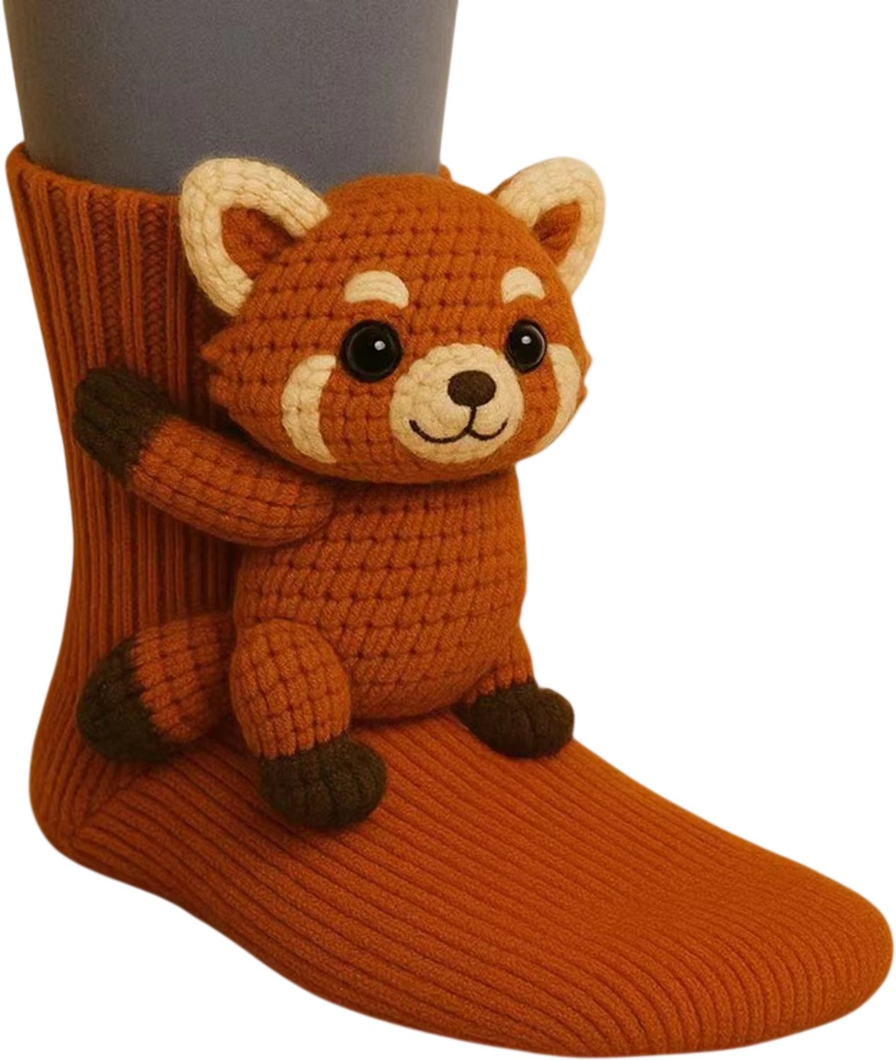 Warme Wintersokken voor Kinderen en Tieners – Schattige 3D Dieren Sokken Dikke Gebreide Antislip Huissokken Wasbeer