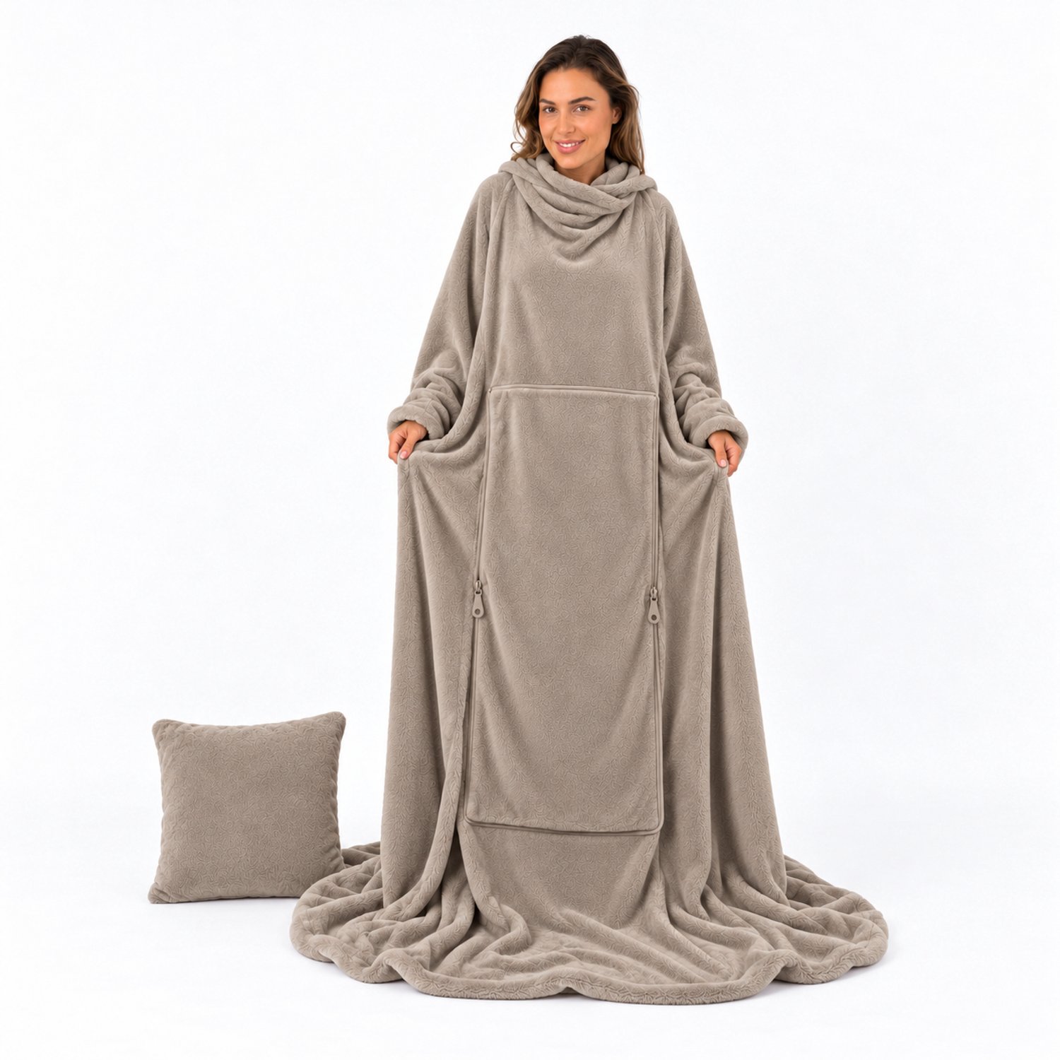 Unique Living Plaid Snuggle Taupe -150x200cm