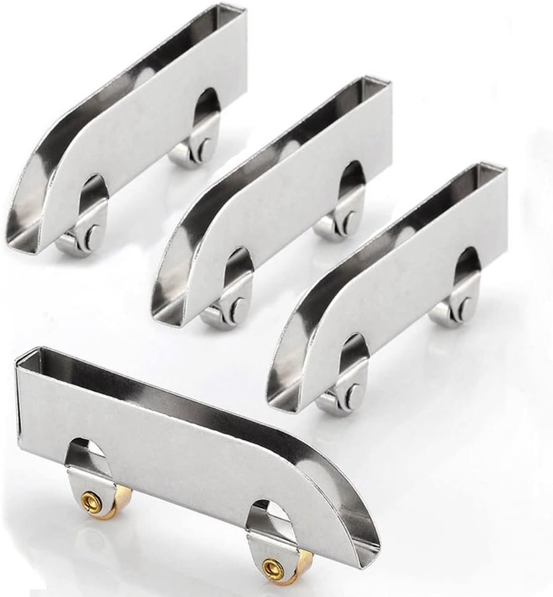 Douchedeurrollen wielen, roestvrij staal Runner Katrol Roller Ultra Dunne 4Pack Douche Bodem Wielen Vervanging Douche Deur Bevestiging Katrollen Display Kast Deur Glas Katrol Fit 5mm dikte Glas