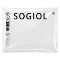 Doorzichtig plastic SOGIOL zakje met recycle-instructies in vier talen.