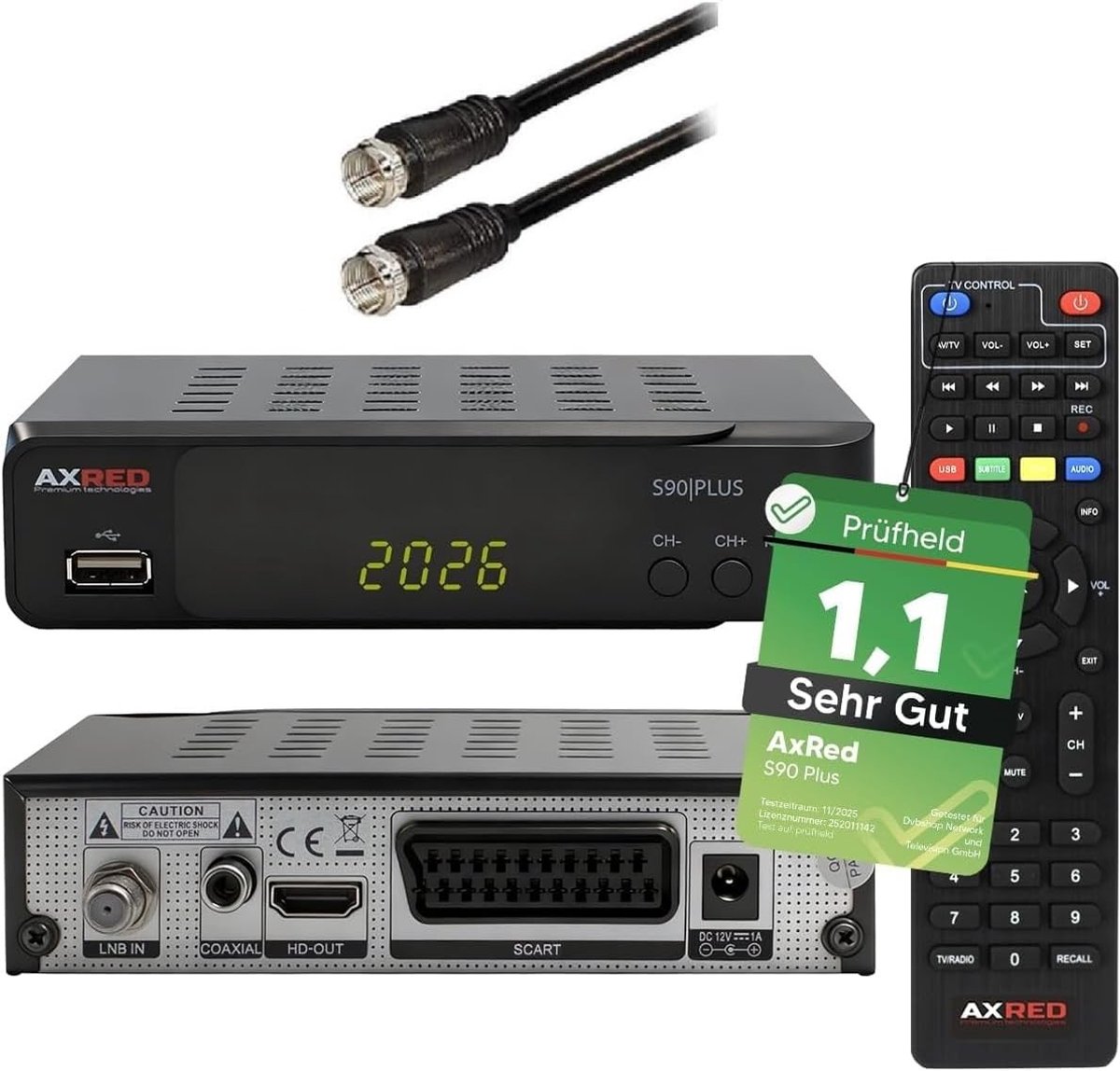 Satellietontvanger - Zwart - HD-compatibel - Met Opnamefunctie - Voor Satelliettelevisie