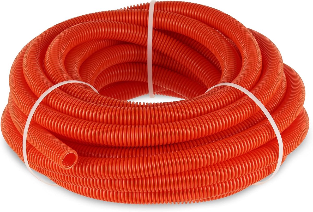 ISO-buis voor elektrische installatie, kabelbuis EN20 flexibel, 10 m, 320 N/5 cm, -5 °C tot +60 °C, oranje
