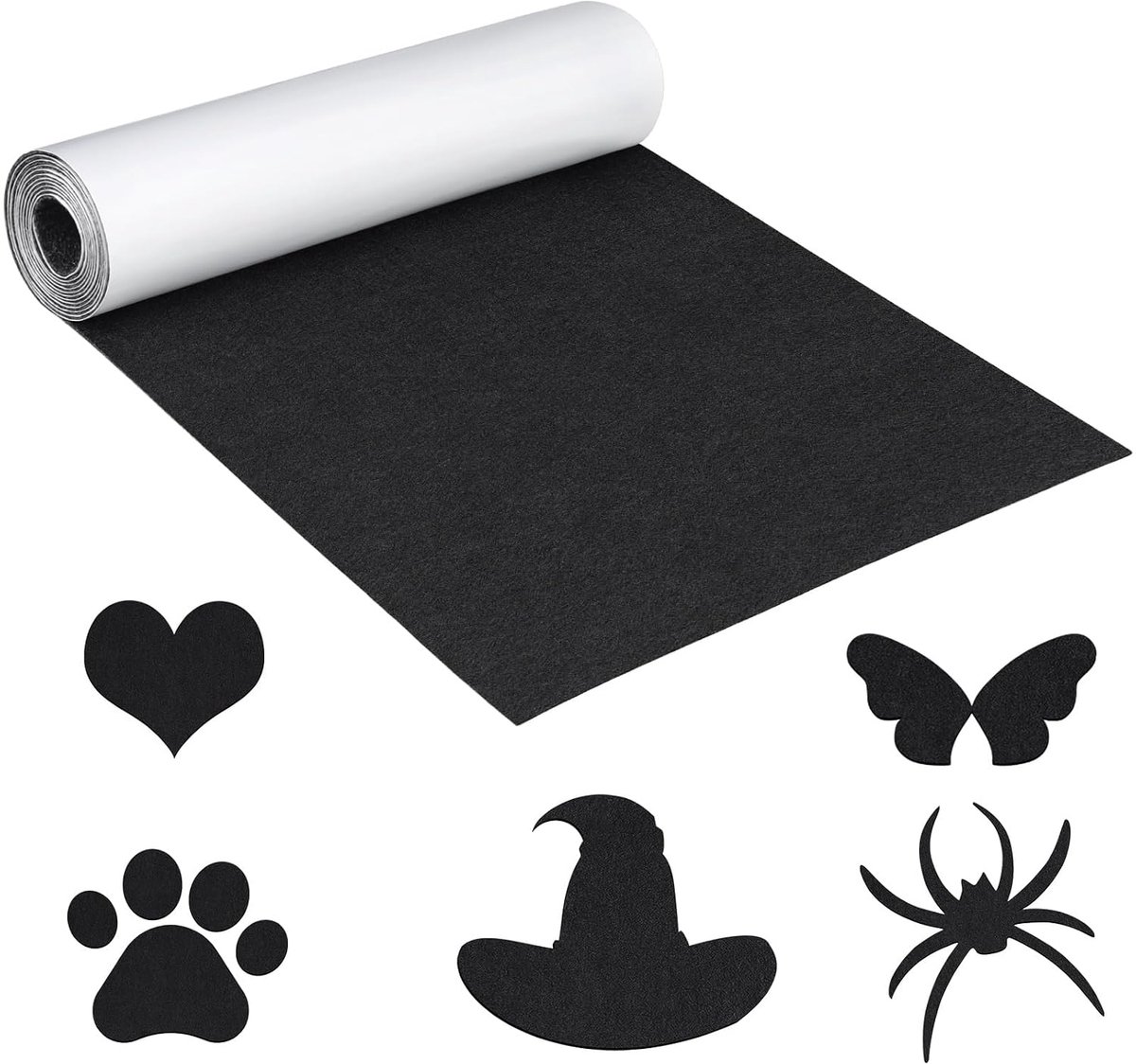 Vilt Rol - 31 × 200 cm, Zwart, 1 mm Dik - Voor Reparatie, Doos, Cadeau, Fotolijst, Stoel en Bank