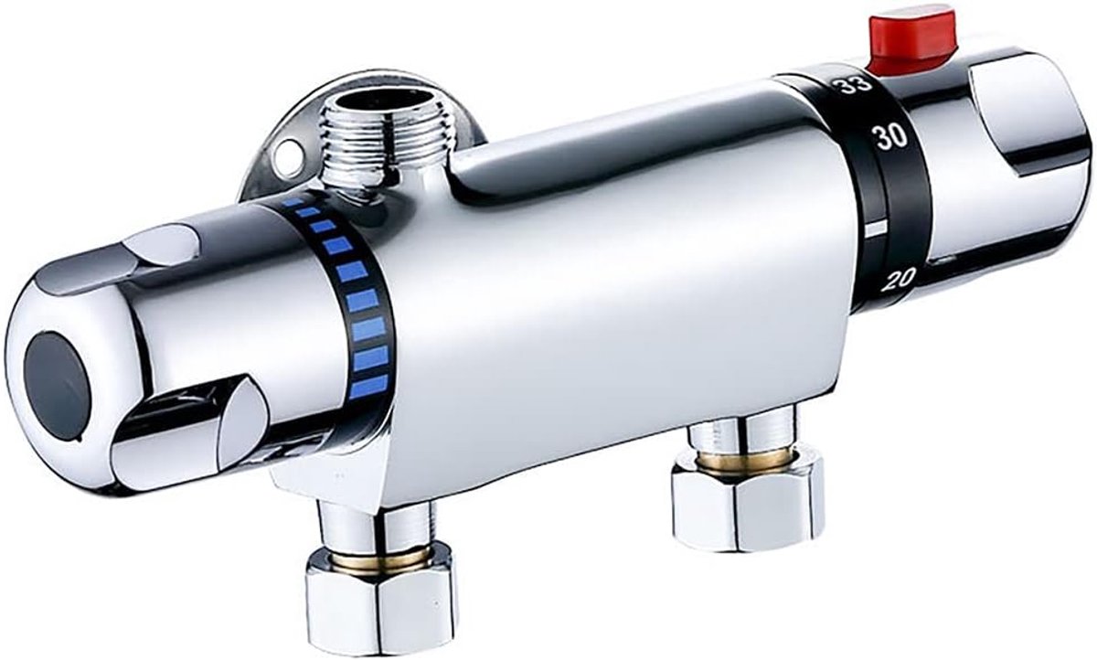 Thermostatische Bad Douche Mixer Tap, Chrome Messing, Koper, Intelligente Constante Temperatuur, 1 Jaar Garantie