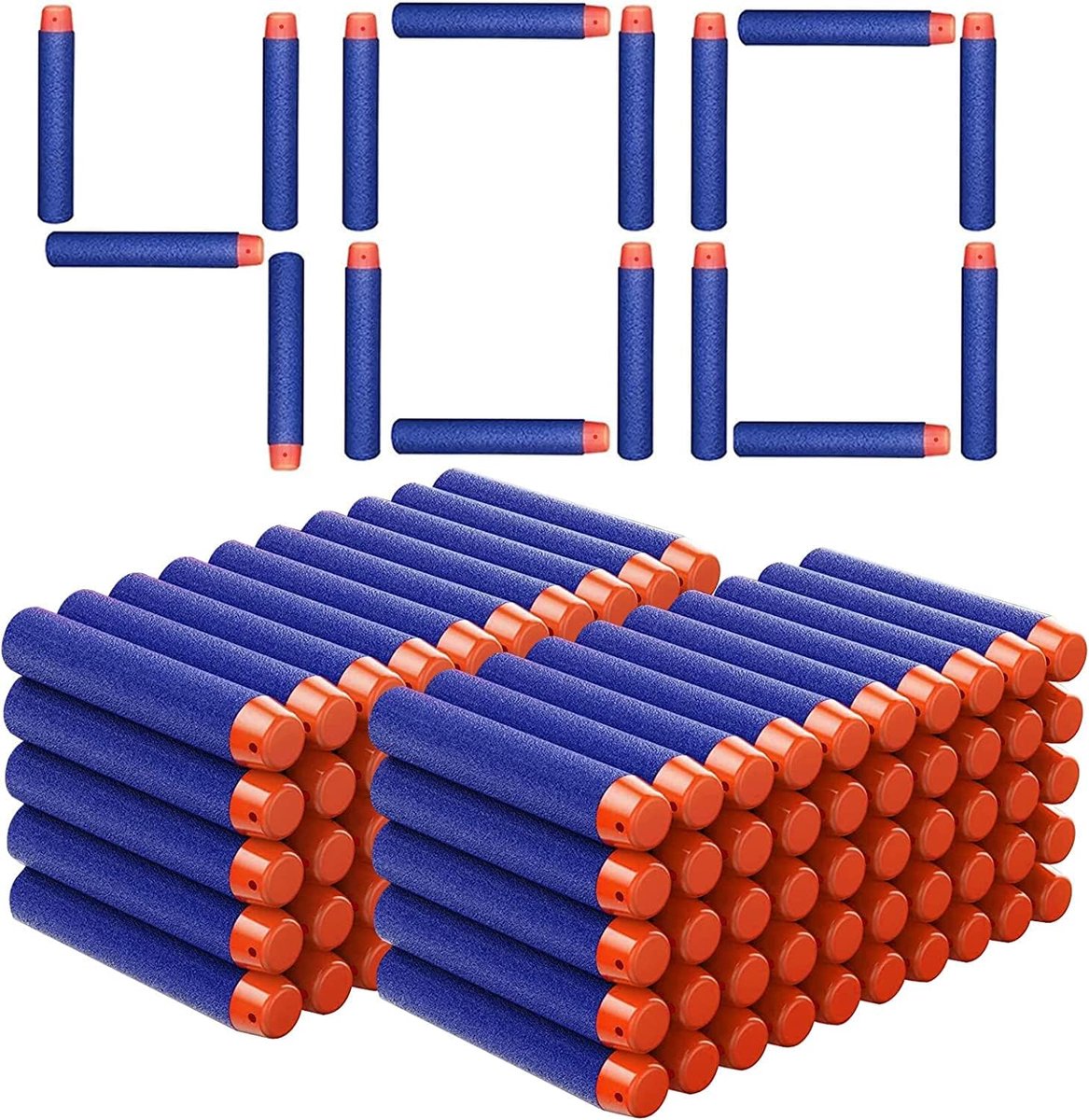 400 Stuks Kogels voor Nerf, 7.2cm Schuimmunitie voor X Shot N-Strike Elite 2.0 serie Blasters, Zachte Kogel Speelgoedpistool Munitie Accessoires, Vervangende Darts voor Schietoefeningen
