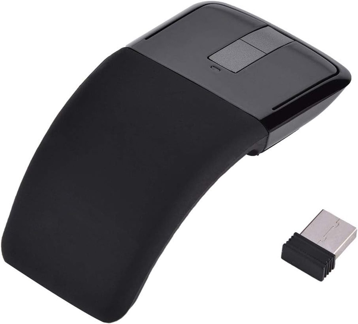 Arc Touch-muis, 2,4 GHz Opvouwbare Muis Arc Touch-muis Muizen met USB-ontvanger voor Pc, Laptop, Smart-tv (Zwart)