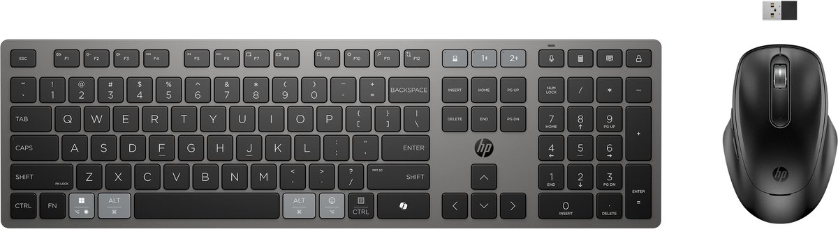 HP 725 Multi-Device Rechargeable Wireless Keyboard and Mouse Combo
