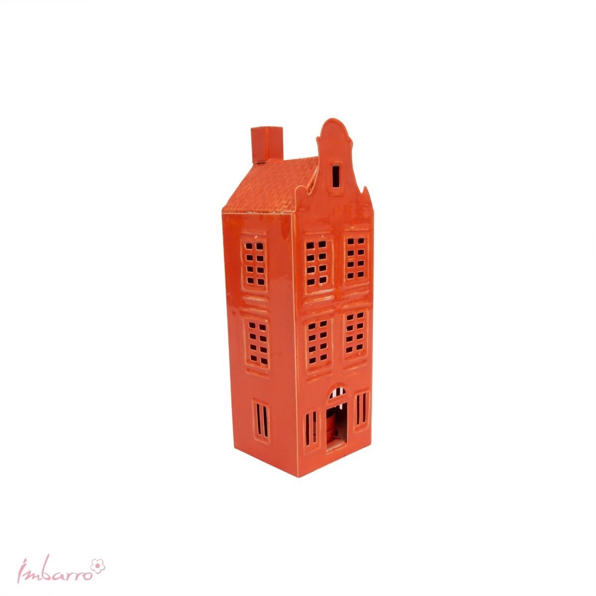 Imbarro Home & Fashion - Kandelaar Canal House David Orange - Oranje - L:6 W:5.50 H:18 cm