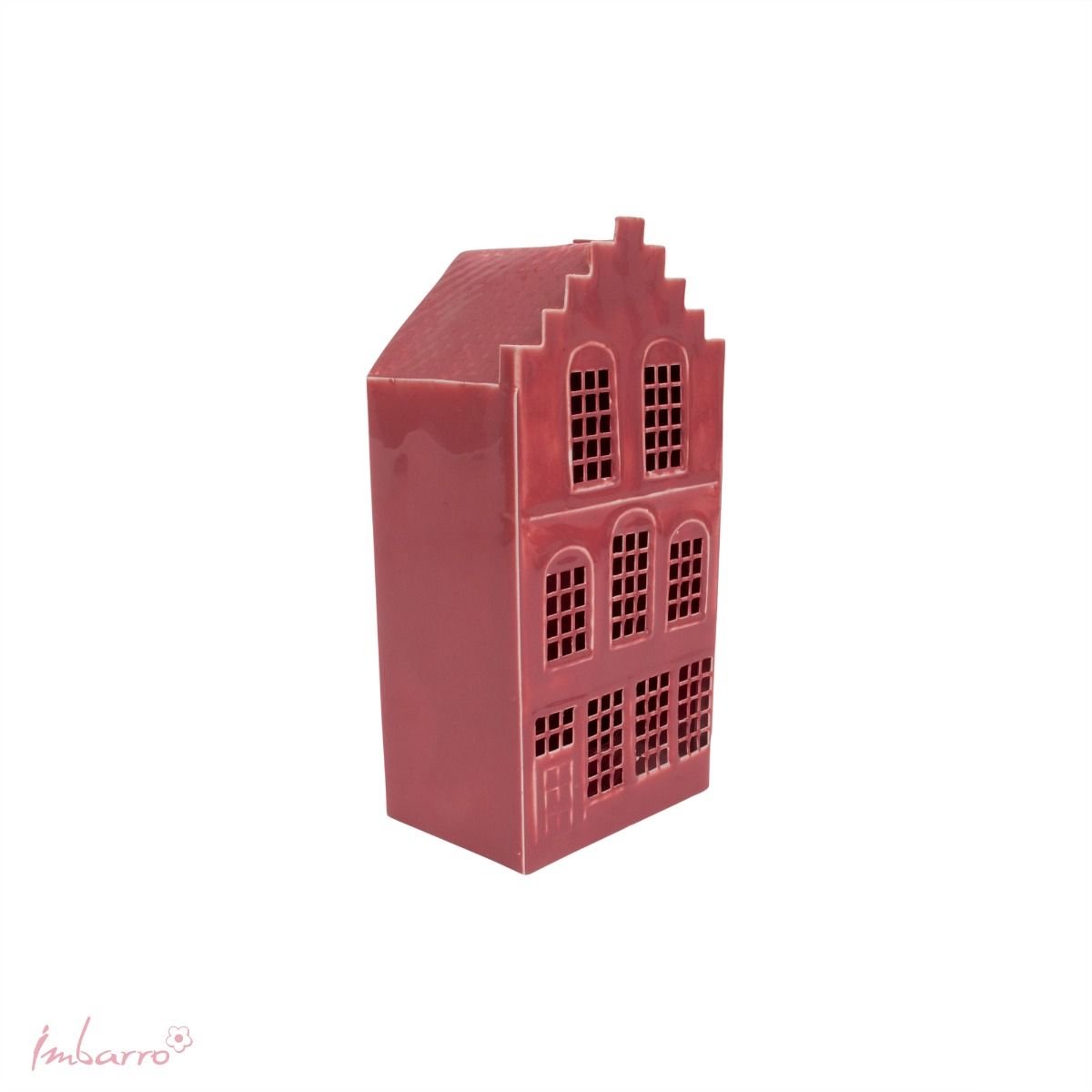 Imbarro Home & Fashion - Kandelaar Canal House Lux Marsala - Paars - L:8.50 W:6.50 H:17.50 cm
