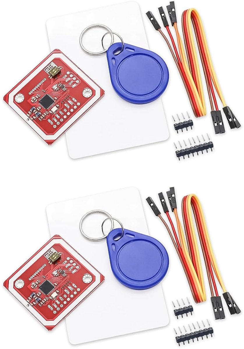 2 Stuks PN532 Module NFC RFID V3 Kit, Lezer Module Communicatie Kort Bereik met S50 Kaart voor Android, P2P Inclusief Ondersteuning Mifare 1K 4K Ultralight ISO/IEC14443-4 voor Raspberry Pi STM32