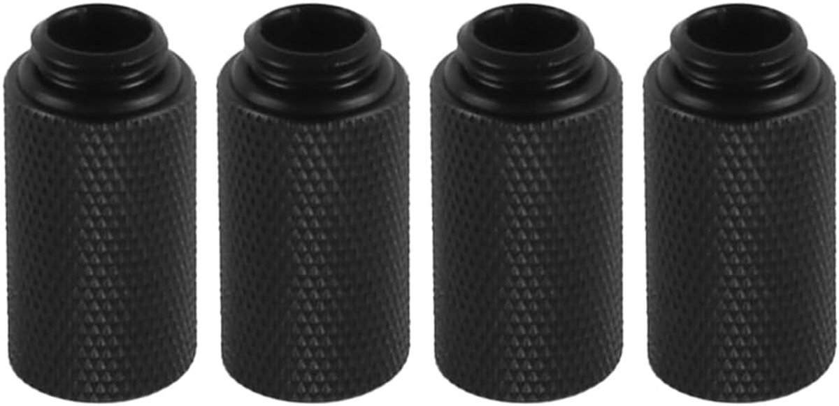 4 stuks G1/4 waterkoeling verlengadapter 30mm messing mannelijk naar vrouwelijk verlengstuk voor pc waterkoelsysteem (zwart)