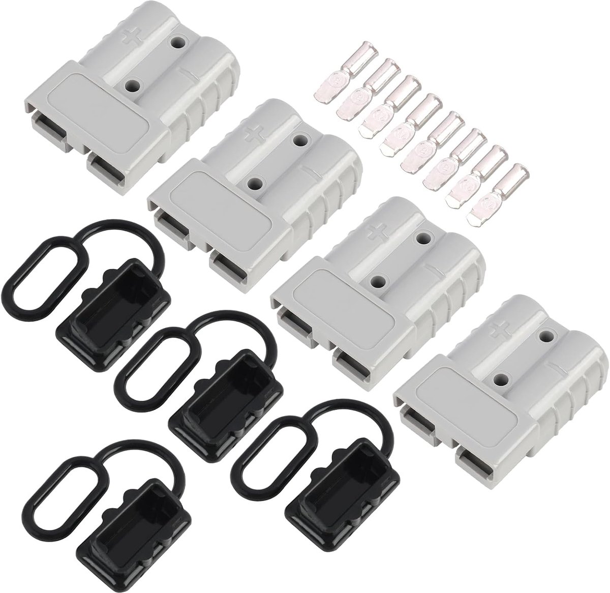 Stekker 50 A, batterijaansluiting 50 A stekker met stofbescherming, snelaansluiting, accustekker 600 V, voor auto, camper, boot, zonne-installaties, aanhangers, Anderson-connector