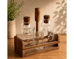 Bavary Twins Olie- Azijn Zout- en peperset - 16 cm - Acaciahout