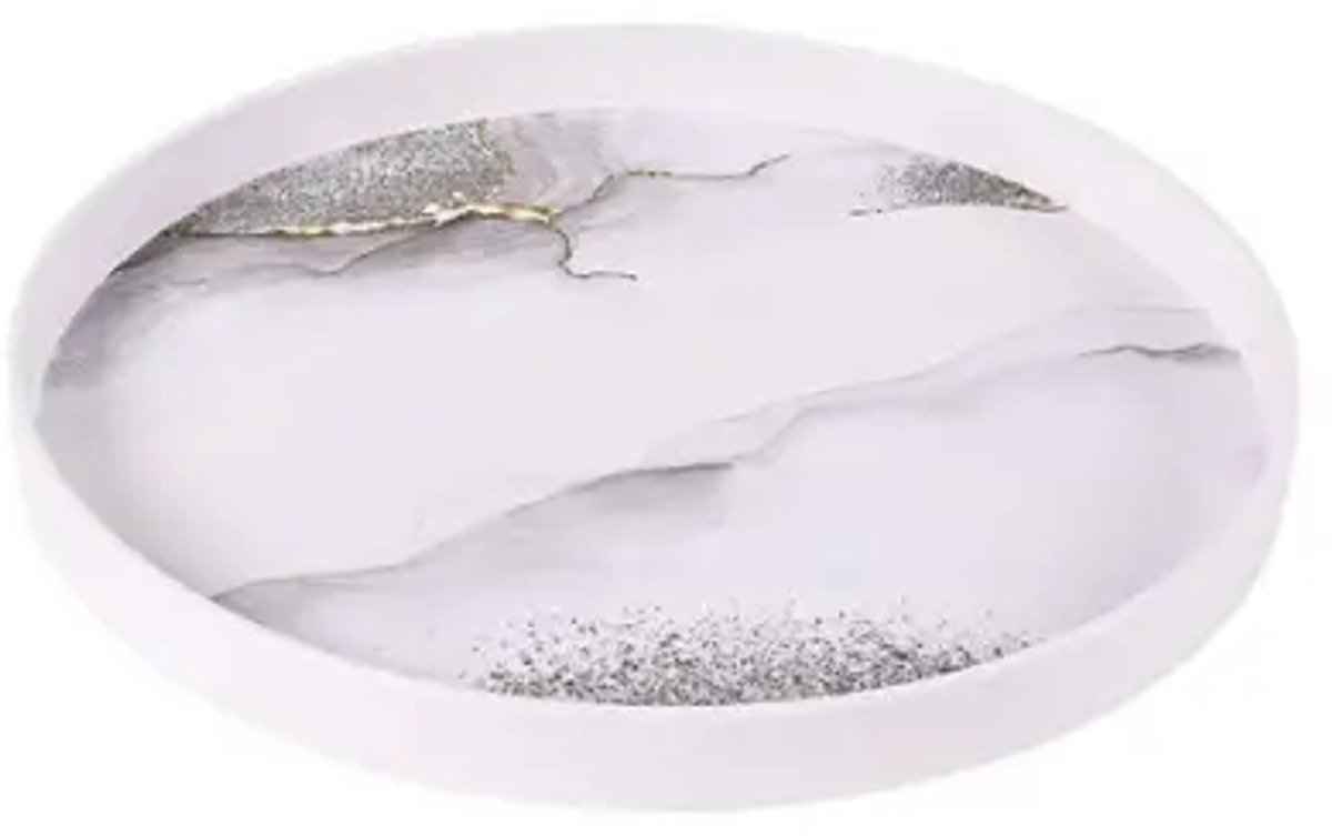 Bricard dienblad 818413 – melamine – wit-marmer – Ø32x3 cm