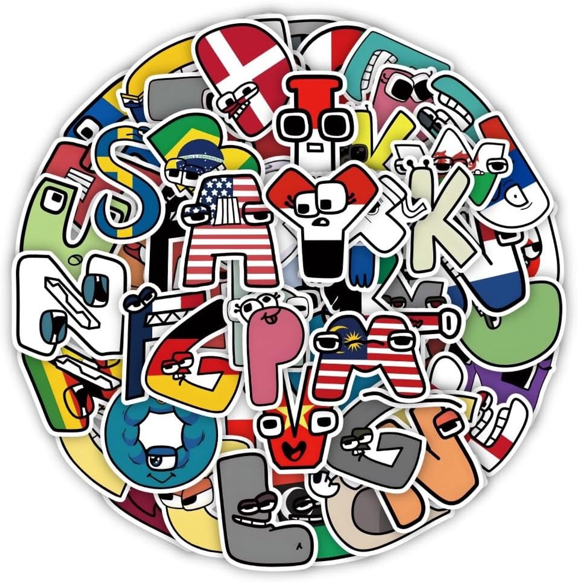 120 stuks zelfklevende en waterdichte vlaggen-alfabet stickers voor creatief gebruik, ideaal voor scrapbooken, brievenbus en laptopdecoratie (meerkleurig)