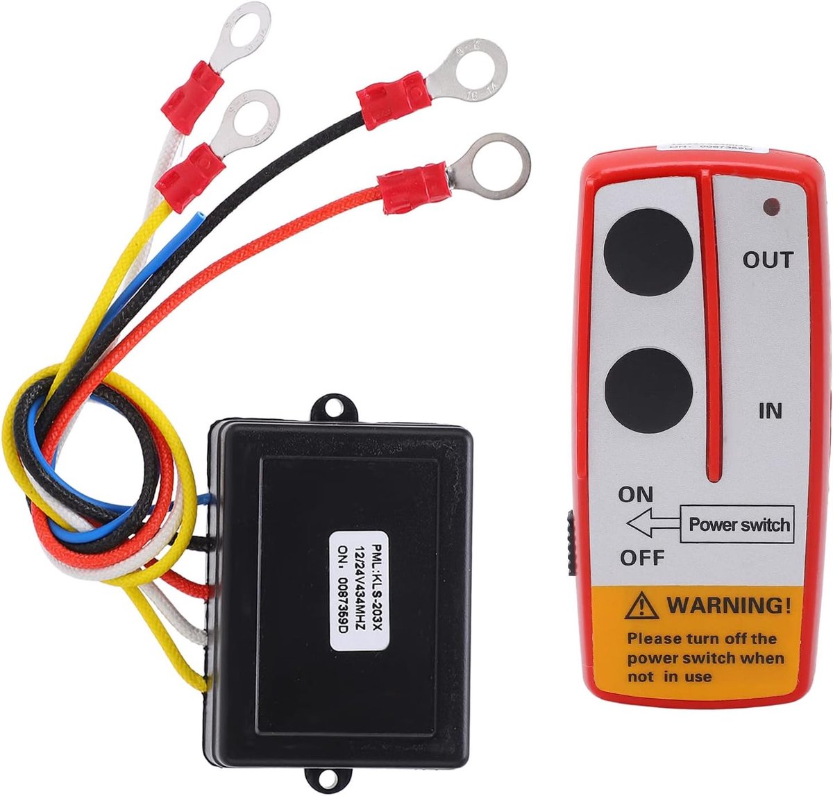 SnelShoppen - Draadloze Lier Afstandsbediening Kit, Universele Winch Wireless Remote Control Switch Kit Met Ontvanger 12V 24V Voor Truck ATV SUV (Rood