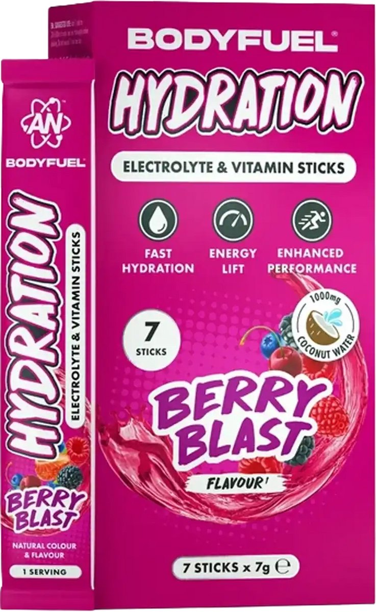 Body Fuel Hydration Sticks - 7x 7g - Berry Blast