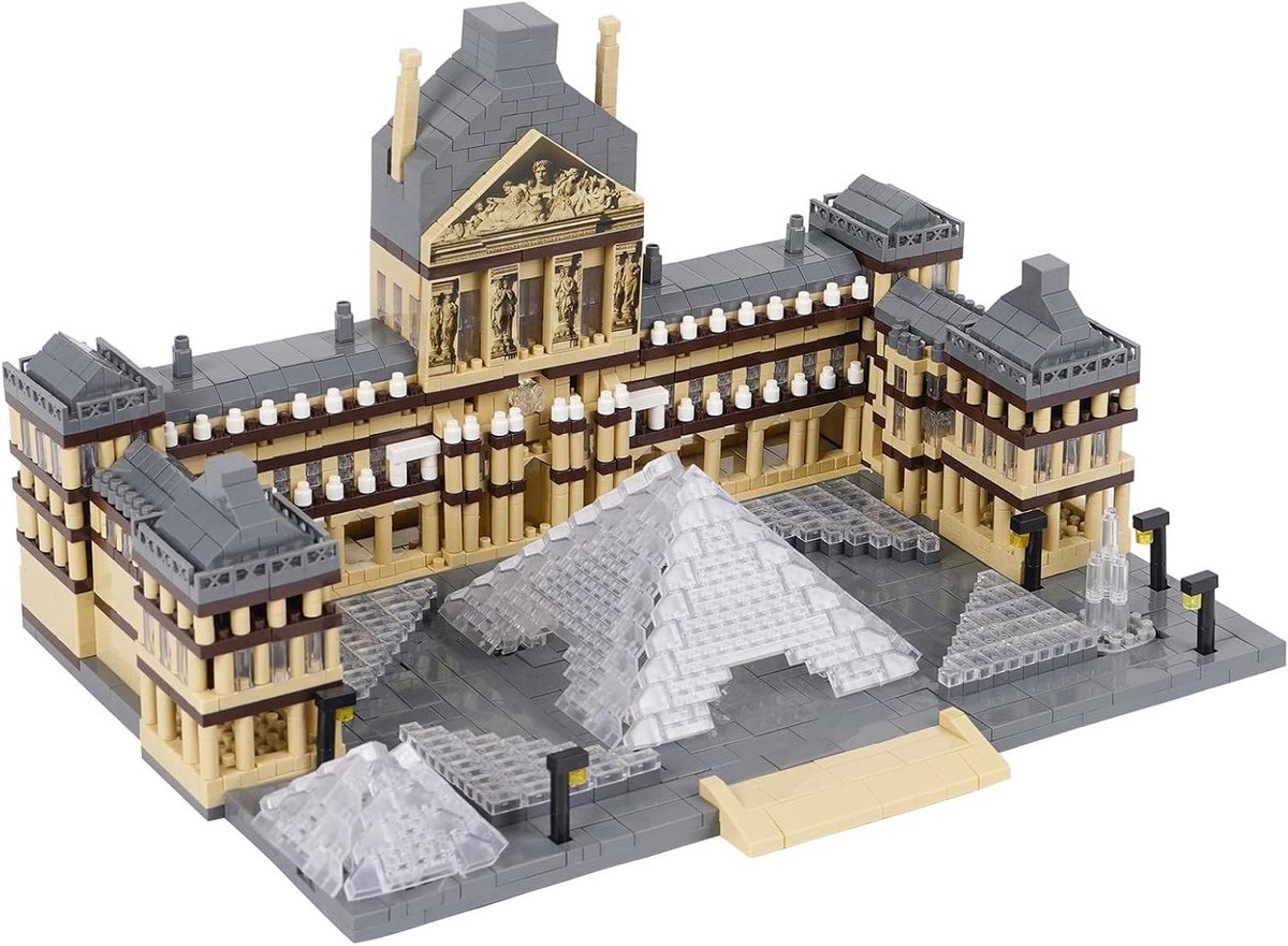 Architectuur Bouwset - Mini Blokken - Model Bouwen - Realistische Details - 3377 Stuks - Louvre