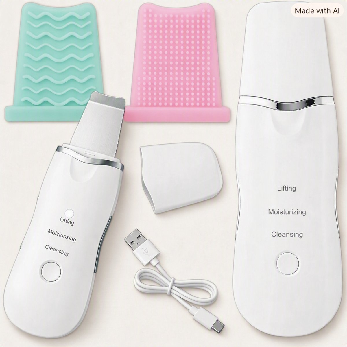 Skin Scrubber Gezicht – 3 Instellingen – Mee-eterverwijderaar & Poriënreiniger – 3 W – Oplaadbaar Huidverzorgingsapparaat – 200 mAh Accu – ABS & Siliconen