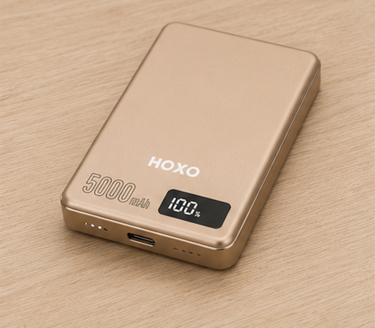 HOXO HX-PB009 Powerbank 5000mAh – Magnetische Draadloze Powerbank – 15W Wireless Charging – 20W USB-C PD – Display